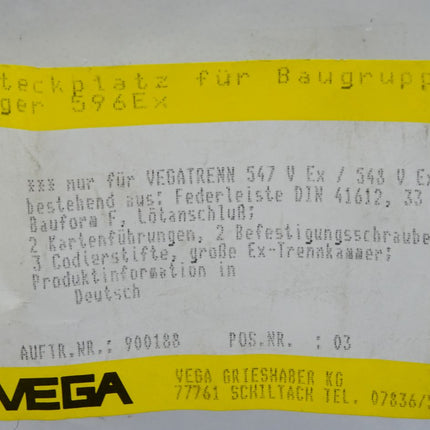 Vega Steckplatz 596Ex Vegatrenn547V Ex 548V Ex 900188 / Neu OVP