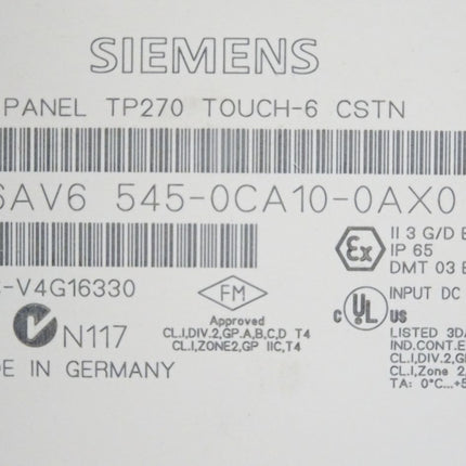 Siemens Backcover Rückschale Panel TP270 Touch-6 CSTN 6AV6545-0CA10-0AX0 6AV6 545-0CA10-0AX0