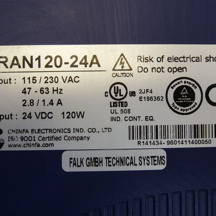 Chinfa Electronics DRAN120-24A / 115/230 VAC 47-63Hz 2.8/1.4A