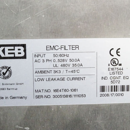 KEB EMC Filter 16E4T60-1061