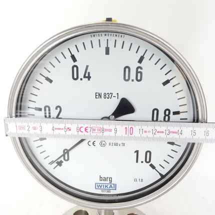 Wika Manometer nach EN 837-1 mit angebautem Druckmittler 0...+1 barg / 9226.01 990.26 / Neu