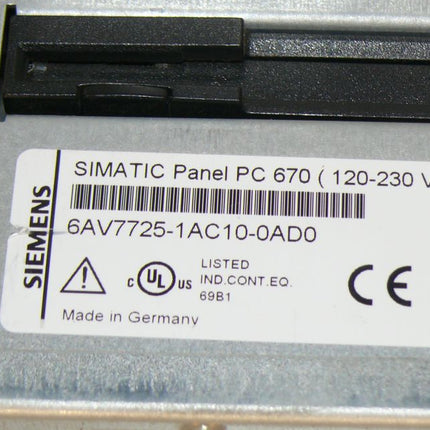 Siemens 6AV7725-1AC10-0AD0 Simatic Panel PC 670 6AV7 725-1AC10-0AD0 Generalüberh