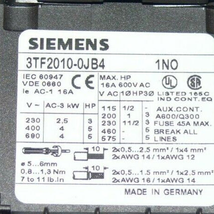 SIEMENS 3TF2010-0JB4 / Sirius Schütz / Contactor