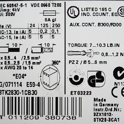 Siemens 3TK2830-1CB30 Sirius Sicherheitsschaltgerät / Unbenutzt