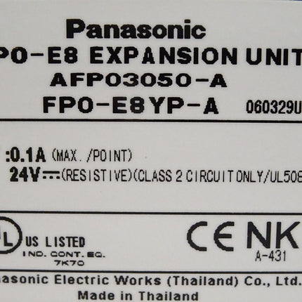 Panasonic Expansion Unit FP0R-E8 AFP03050-A FP0-E8YP-A / Neu