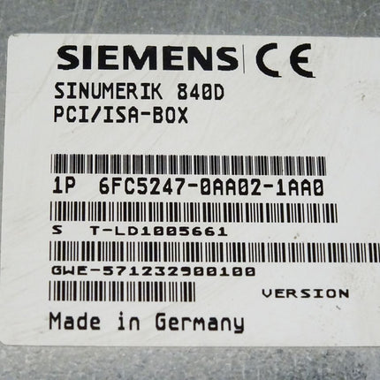 Siemens Sinumerik 840D 6FC5247-0AA02-1AA0 / 6FC5 247-0AA02-1AA0 Version C / CTM-1/20 MB