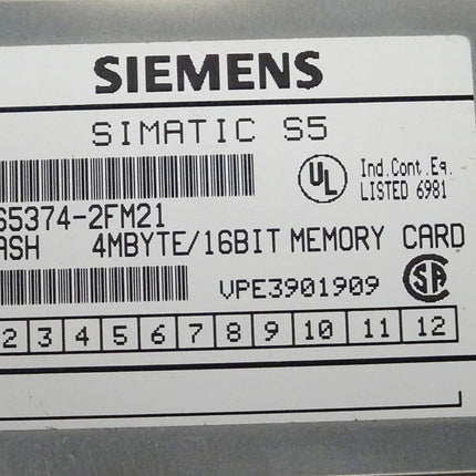 Siemens SIMATIC S5 6ES5374-2FM21 FLASH 4MBYTE 16BIT Memory Card