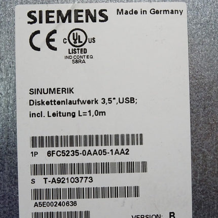 Siemens Sinumerik Diskettenlaufwerk 6FC5235-0AA05-1AA2 Version B