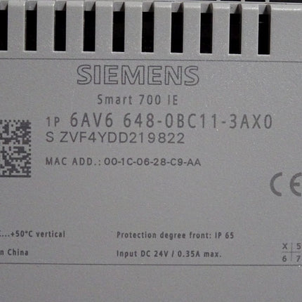 Siemens Smart 700 IE Panel 6AV6648-0BC11-3AX0 6AV6 648-0BC11-3AX0