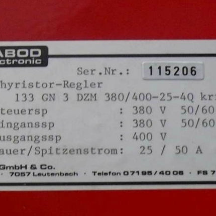 LABOD Thyristor-Regler 133 GN 3 DZM 380/400-25-4Q KRF Frequenzumrichter Servomot