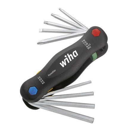 Wiha 351PG9X Multitool PocketStar® Winkelschraubendreher Satz im Handklapphalter