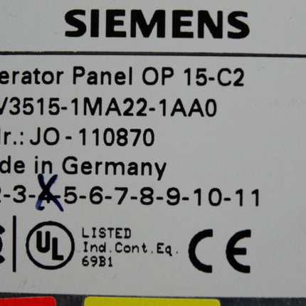 Siemens Operator Panel OP15-C2 6AV3515-1MA22-1AA0 6AV3 515-1MA22-1AA0