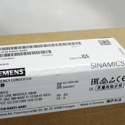 Siemens Sinamics Smart Line Module 10kW 6SL3130-6AE21-0AB1 / Neu OVP versiegelt