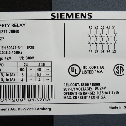 Siemens Safety Relay 3SK1211-2BB40 / Unbenutzt / ohne Abdeckung