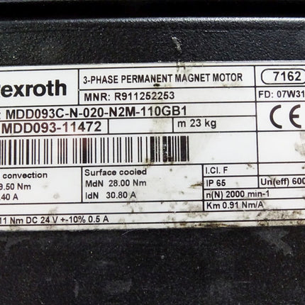 Rexroth Servomotor MDD093C-N-020-N2M-110GB1 2000min-1 R911252253