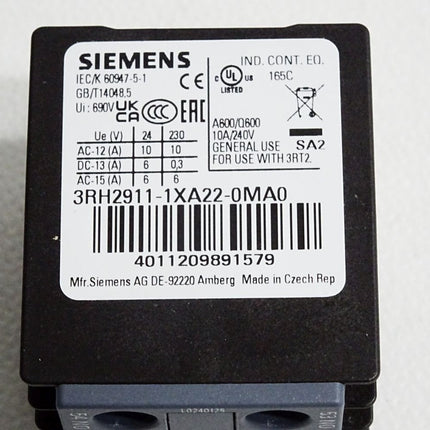 Siemens Hilfsschalter 3RH2911-1XA22-0MA0 / unbenutzt