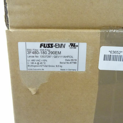 Fuss EMV Filter 3F480-180.290EM / Lenze No. 13537287 / QEV111AHFCIL NEU