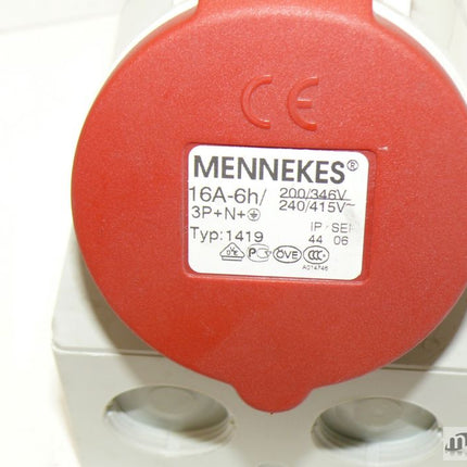 Neu Mennekes CEE Starkstrom Steckdose 3P 16A 6h Typ: 1419