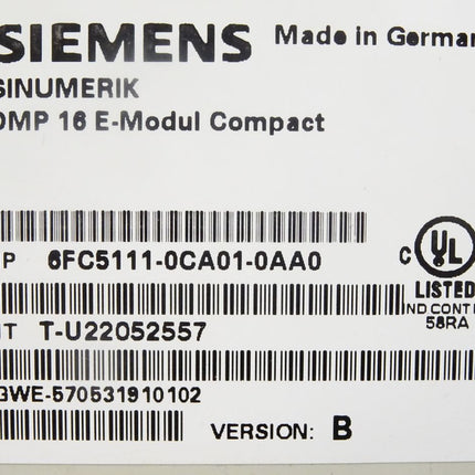 Siemens Sinumerik 6FC5111-0CA01-0AA0