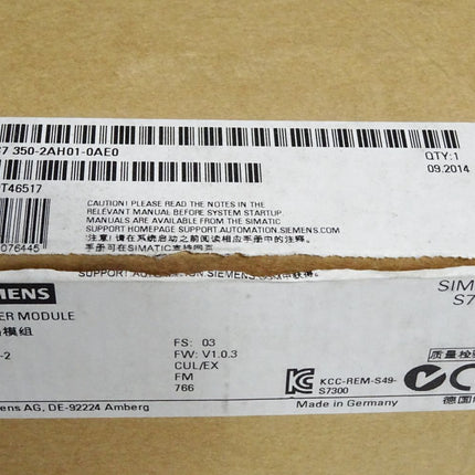 Siemens S7-300 FM350-2 6ES7350-2AH01-0AE0 6ES7 350-2AH01-0AE0 / Neu OVP