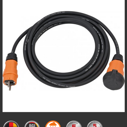 Brennenstuhl 9161050100 Profi Verl.-Kabel VN 1110 *DE* IP44 5m H07RN-F3G1,5 schwarz