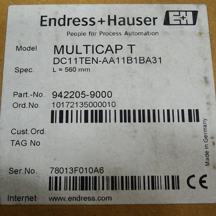 Endress+Hauser Füllstandsonde MULTICAP T DC11TEN-AA11B1BA31 560mm 942205-9000 / Neu OVP