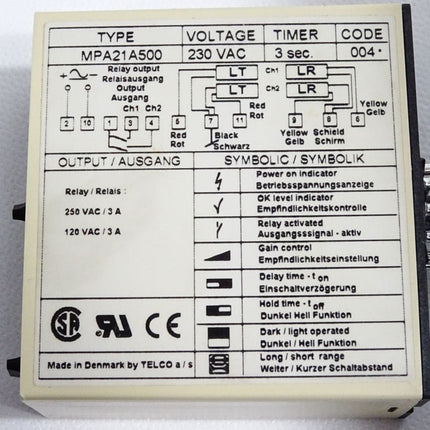 Telco Photo Amplifier Lichtschrankenverstärker MPA21A500 0453110000 / Neu OVP
