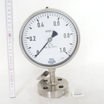 Wika Manometer nach EN 837-1 mit angebautem Druckmittler 0...+1 barg / 9226.01 990.26 / Neu