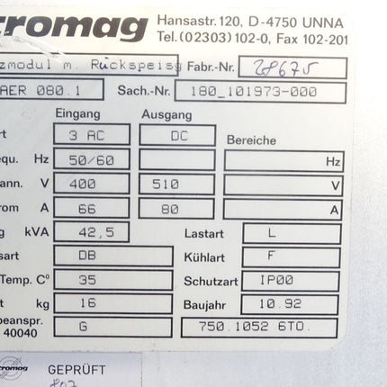 Stromag AER 080.1 / Netzmodul m. Rückspeis. / 180_101973-000