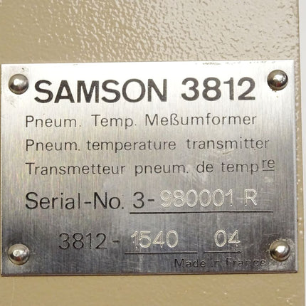 Samson 3812 Pneumatischer Temperatur Meßumformer / Neu