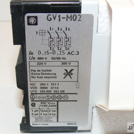 Neu-OVP: Telemecanique GV1-M02 / 0,16-0,25A