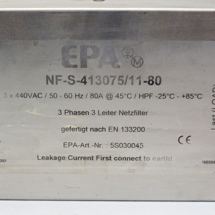 EPA NF-S-413075/11-80 3 Phasen 3 Leiter Netzfilter