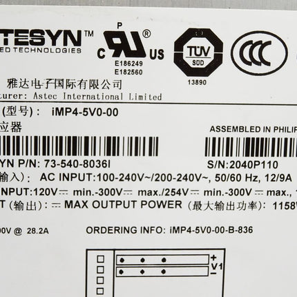 Artesyn iMP4-5V0-00 73-540-8036I 1158W Power Supply