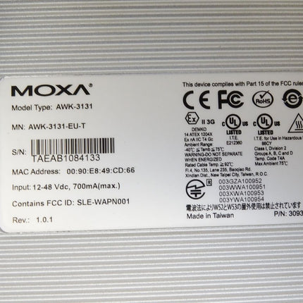 Moxa AWK-3131 AWK-3131-EU-T wireless AP/bridge/client / Neu OVP