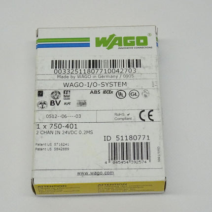 Wago 750-401 I/O-System digitale Eingangsklemme 750401 NEU-versiegelt