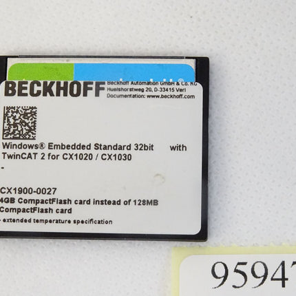 Beckhoff CX1900-0027 4GB CompactFlash Card