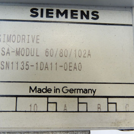 Siemens Simodrive HSA-Modul 60/80/102A 6SN1135-1DA11-0EA0 DEFEKT