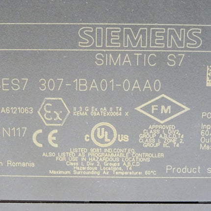 Siemens 6ES7307-1BA01-0AA0 / 6ES7 307-1BA01-0AA0