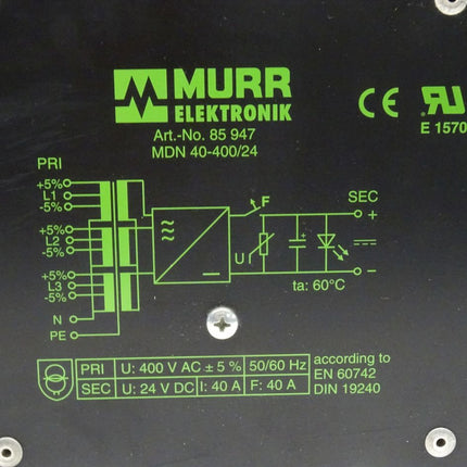 Murr Elektronik 85947 Kompaktnetzgerät MDN 40-400/24 Stromversorgung