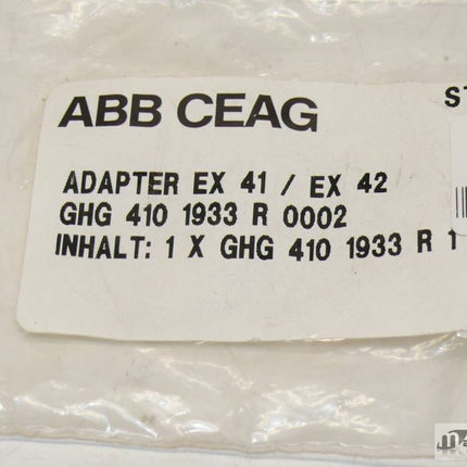 Neu: ABB CEAG GHG 4101933R 002 Adapter / Dichtung EX41/EX42 GHG4101933R 002