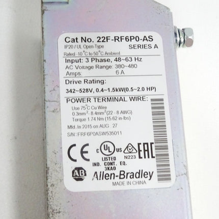 Allen Bradley 22F-RF6P0-AS 0.5-1.5kW Netzfilter fuer Powerflex 4M