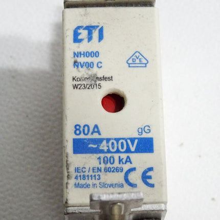 ETI Sicherung NH000 NV00 C 80A 400VAC 100kA gG