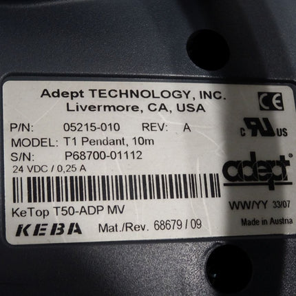 KEBA Adept Technology Panel KeTop T50-ADP MV 05215-010 T1 Pendant