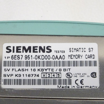 Siemens Simatic S7 6ES7951-0KD00-0AA0 / 6ES7 951-0KD00-0AA0 Memory Card 5V Flash 16 Kbyte / 8 bit