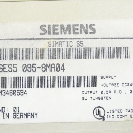 Siemens S5-95U / 6ES5095-8MA04  / 6ES5 095-8MA04