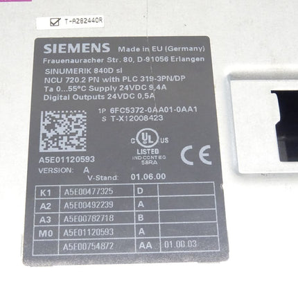 Siemens 6FC5372-0AA01-0AA1 / 6FC5 372-0AA01-0AA1 Sinumerik 840D NCU 720.2PN