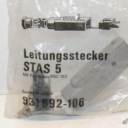 NEU/OVP Hirschmann 931692-106 Leitungsstecker STAS 5