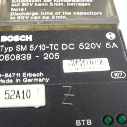 BOSCH SM 5/10-TC DC 520V 5A 060839-205 Servomodul