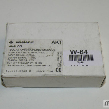 NEU-OVP Wieland AKT 57.806.0753.0 Analog Isolation coupling Module