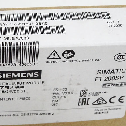 Siemens ET200SP 6ES7131-6HB01-0BA0 6ES7 131-6HB01-0BA0 Neu OVP versiegelt